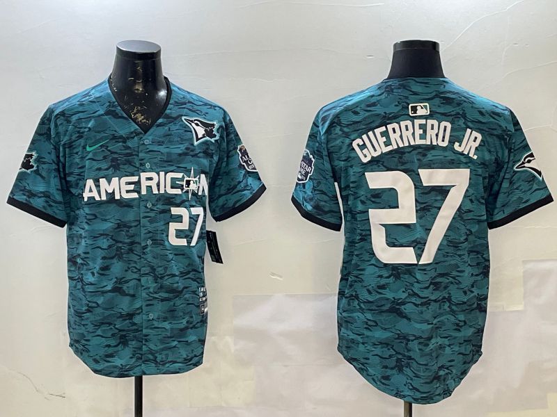 Men Toronto Blue Jays #27 Guerrero jr Blue All star 2025 Nike MLB Jersey style 2